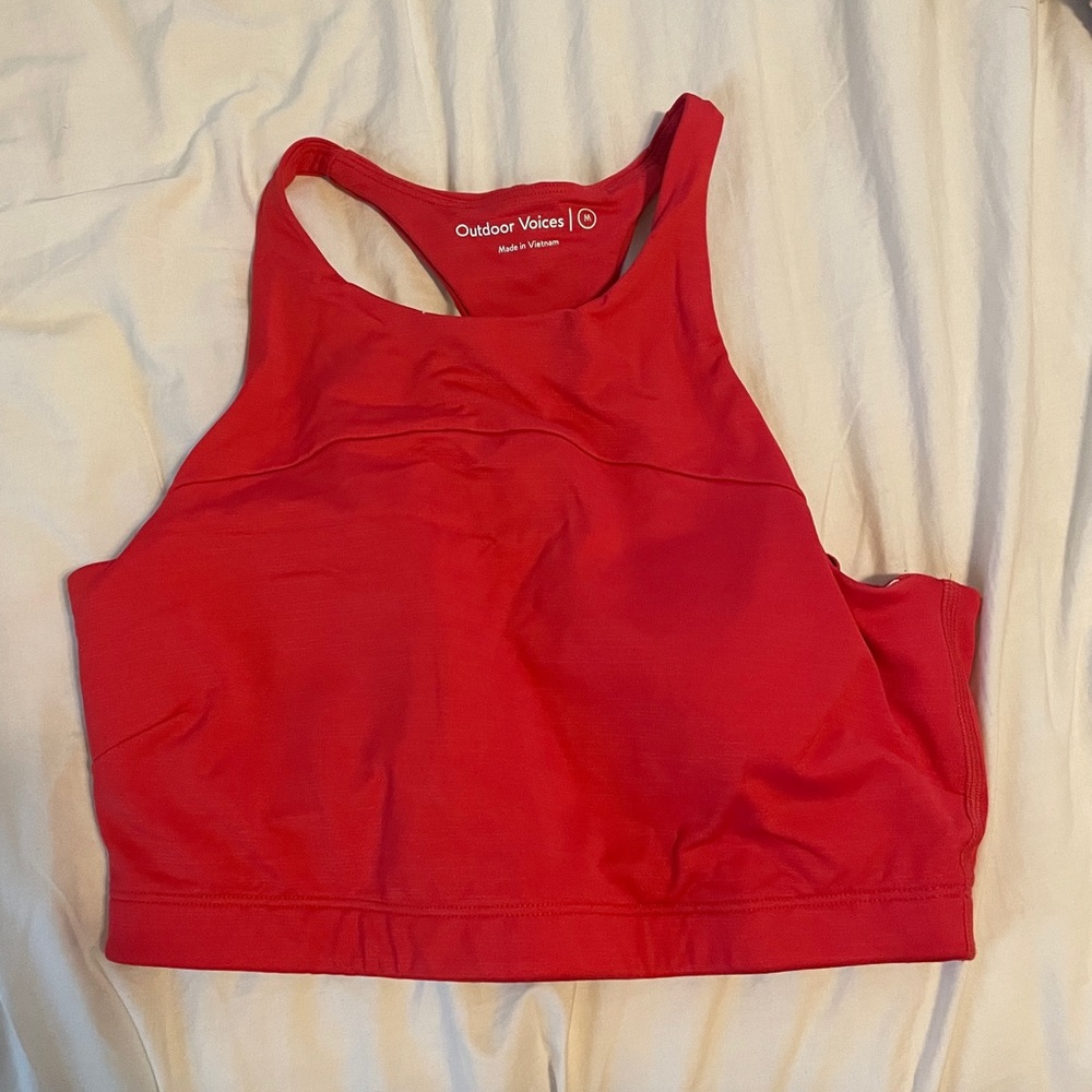 Outdoor Voices Move Free Crop Top in Scarlet